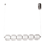 Люстра линейная с 6-ю прозрачными стеклянными плафонами округлой формы HANDLE GRAPE варинант исполнения - 2 | Loft Concept в Липецке