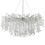 Линейная люстра с хрустальными подвесками на металлических ветках Fairytree Light Silver Linear Chandelier 18 варинант исполнения - 1 | Loft Concept в Липецке