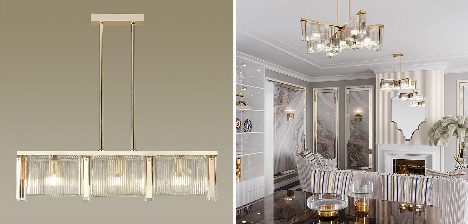 Люстра Madelen Gold Linear Chandelier Люстра Madelen Gold Linear Chandelier - Loft-Concept в Липецке