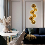 Бра с 6-ю плафонами в форме диска из рельефного коричневого стекла Decorative Six Glass Discs Wall Lamp варинант исполнения - 2 | Loft Concept в Липецке