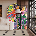 Ширма цветочный принт Colored Partition варинант исполнения - 1 | Loft Concept в Липецке