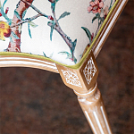 Стул из массива бука бежевый с изображением птиц и цветов Beige Green Chinoiserie Peach Garden Chair варинант исполнения - 5 | Loft Concept в Липецке