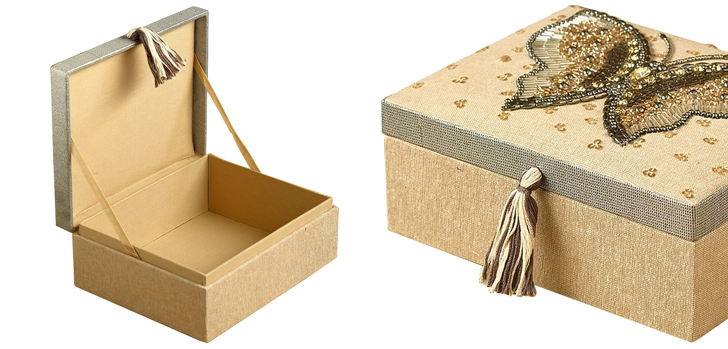 Шкатулка с вышивкой из бисера Butterfly Beads Embroidery Box Шкатулка с вышивкой из бисера Butterfly Beads Embroidery Box - Loft-Concept в Липецке