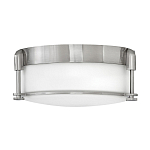 Потолочный светильник для ванных комнат цвета никель с плафоном из опалового стекла и декоративными держателями Hinkley варинант исполнения - 1 | Loft Concept в Липецке