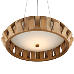 Люстра круглая из толстых деревянных реек Wooden Slats варинант исполнения - 3 | Loft Concept в Липецке
