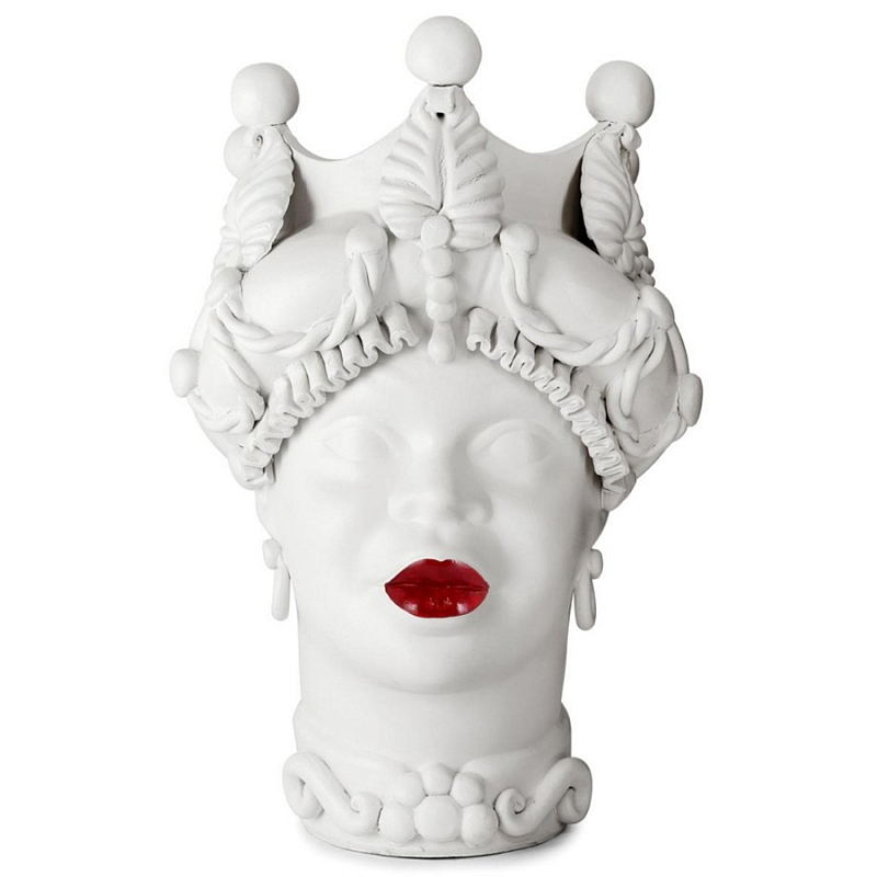 Ваза Vase Moro Lady Baroque Matt Lipstick Белый Красный Ваза Vase Moro Lady Baroque Matt Lipstick Белый Красный в Липецке | Loft Concept