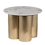 Стол журнальный круглый керамогранит белый Keramos варинант исполнения - 1 | Loft Concept в Липецке