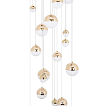 Каскадная люстра с плафонами в виде хрустальных сфер Esme Sphere Crystal Brass Cascade Chandelier 25 варинант исполнения - 3 | Loft Concept в Липецке