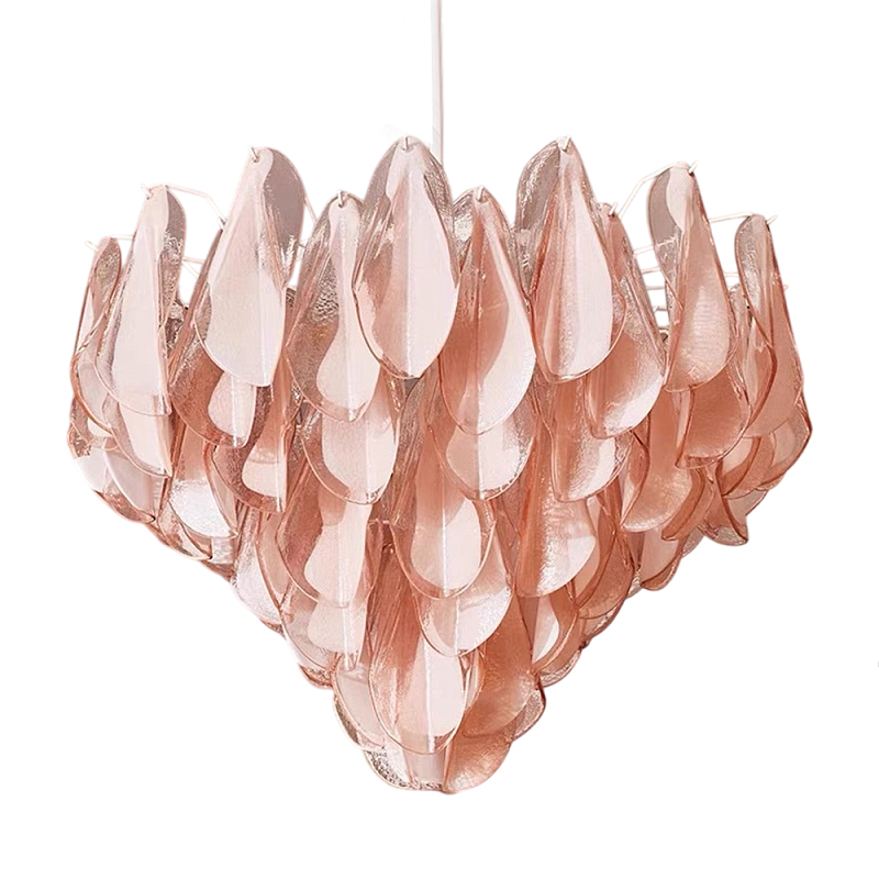 Люстра с каскадом из стекляных розовых лепестков Petalled Illuminator Белый Розовый Люстра с каскадом из стекляных розовых лепестков Petalled Illuminator Белый Розовый в Липецке | Loft Concept