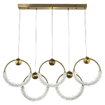 Линейная люстра с плафонами в виде пяти колец Five Rings Gilbertine Linear Chandelier варинант исполнения - 2 | Loft Concept в Липецке
