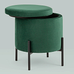 Зеленый пуф на черных ножках SANJAY варинант исполнения - 2 | Loft Concept в Липецке