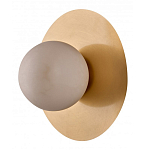 Бра круглое с плафоном из натурального камня на латунном основании Cryptocrystalline Stone варинант исполнения - 1 | Loft Concept в Липецке