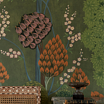 Обои ручная роспись Malwa Original colourway on Olive tobacco варинант исполнения - 2 | Loft Concept в Липецке