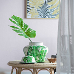 Ваза с зелёными листьями и крышкой Vase Green Leaves варинант исполнения - 1 | Loft Concept в Липецке