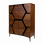 Высокий комод с узором из шпона на фасаде Sahara варинант исполнения - 3 | Loft Concept в Липецке