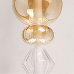 Подвесной светильник с вертикальной композицией из прозрачных и янтарных стеклянных шаров и ромбов Gabriel Scott Luna варинант исполнения - 4 | Loft Concept в Липецке