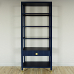 Стеллаж Elsa Dreams Blue со стеклянными полками и ящиком варинант исполнения - 4 | Loft Concept в Липецке