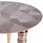 Кофейный столик с рельефной столешницей из металла Aplika Bronze варинант исполнения - 4 | Loft Concept в Липецке