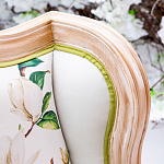 Диван двухместный из натурального бука золотистый с изображением птиц и цветов Blooming Birds варинант исполнения - 2 | Loft Concept в Липецке