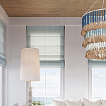 Люстра трехъярусная с декором из круглых деревянных бусин с кисточками Blue Wooden Beads Chandelier варинант исполнения - 4 | Loft Concept в Липецке