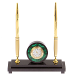 Часы настольные с двумя ручками из натурального камня Stone Clock варинант исполнения - 6 | Loft Concept в Липецке