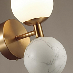 Бра с шарообразным матовым плафоном и шаром из камня на металлическом основании Orb Essence варинант исполнения - 6 | Loft Concept в Липецке