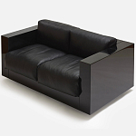 Дизайнерский кожаный диван черный Poltronova Saratoga Sofa варинант исполнения - 4 | Loft Concept в Липецке