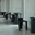 Круглый приставной столик из массива манго Piero Black Side Table варинант исполнения - 5 | Loft Concept в Липецке