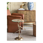 Столик с круглой стеклянной столешницей и корпусом в виде двух павлинов на ветке Table Two Peacocks варинант исполнения - 9 | Loft Concept в Липецке