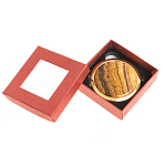 Зеркало карманное складное круглое из натурального камня Оникс в подарочной упаковке Gold Stone Mirrors варинант исполнения - 3 | Loft Concept в Липецке