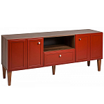 ТВ-тумба красная из массива бука с 2-мя дверками и ящиком Wenge Light варинант исполнения - 1 | Loft Concept в Липецке