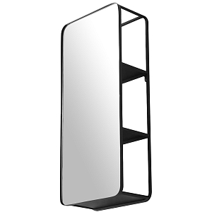 Прямоугольное настенное зеркало с полками Malcolm Industrial Mood Mirror