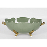 Чаша зеленого цвета из фарфора с волнообразным краем Eden Garden porcelain and bronze варинант исполнения - 3 | Loft Concept в Липецке