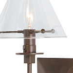 Бра с прозрачным стеклянным абажуром в форме конуса Bartolomeo Bronze варинант исполнения - 1 | Loft Concept в Липецке