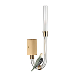 Бра с прозрачной изогнутой трубкой и декоративной фигуркой птицы Ganthea варинант исполнения - 1 | Loft Concept в Липецке