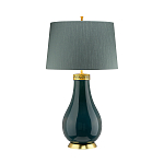 Настольная лампа с коническим дымчато-зелёным абажуром из искусственного шёлка Quintiesse варинант исполнения - 2 | Loft Concept в Липецке