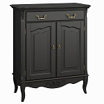 Буфет черный из массива бука с ящиком и 2-мя дверцами в стиле прованс Black Provence варинант исполнения - 1 | Loft Concept в Липецке