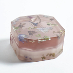 Шкатулка из эпоксидной смолы с цветами розовая Epoxy Resin Square Box Pink варинант исполнения - 5 | Loft Concept в Липецке