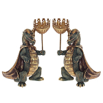 Подсвечник в виде дракона Dragon candlestick Green Gold Brown L or R варинант исполнения - 1 | Loft Concept в Липецке
