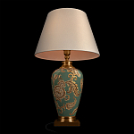 Настольная лампа бирюзовая с цветочным принтом Turquoise Flight варинант исполнения - 4 | Loft Concept в Липецке