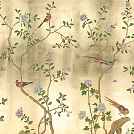 Обои ручная роспись Badminton Deep Rich Gold gilded paper варинант исполнения - 2 | Loft Concept в Липецке