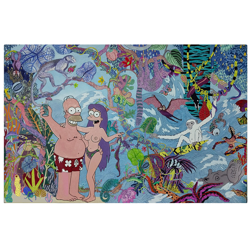 Арт Homer Simpson in Paradise II картина на холсте Симсоны  Мульти в Липецке | Loft Concept 