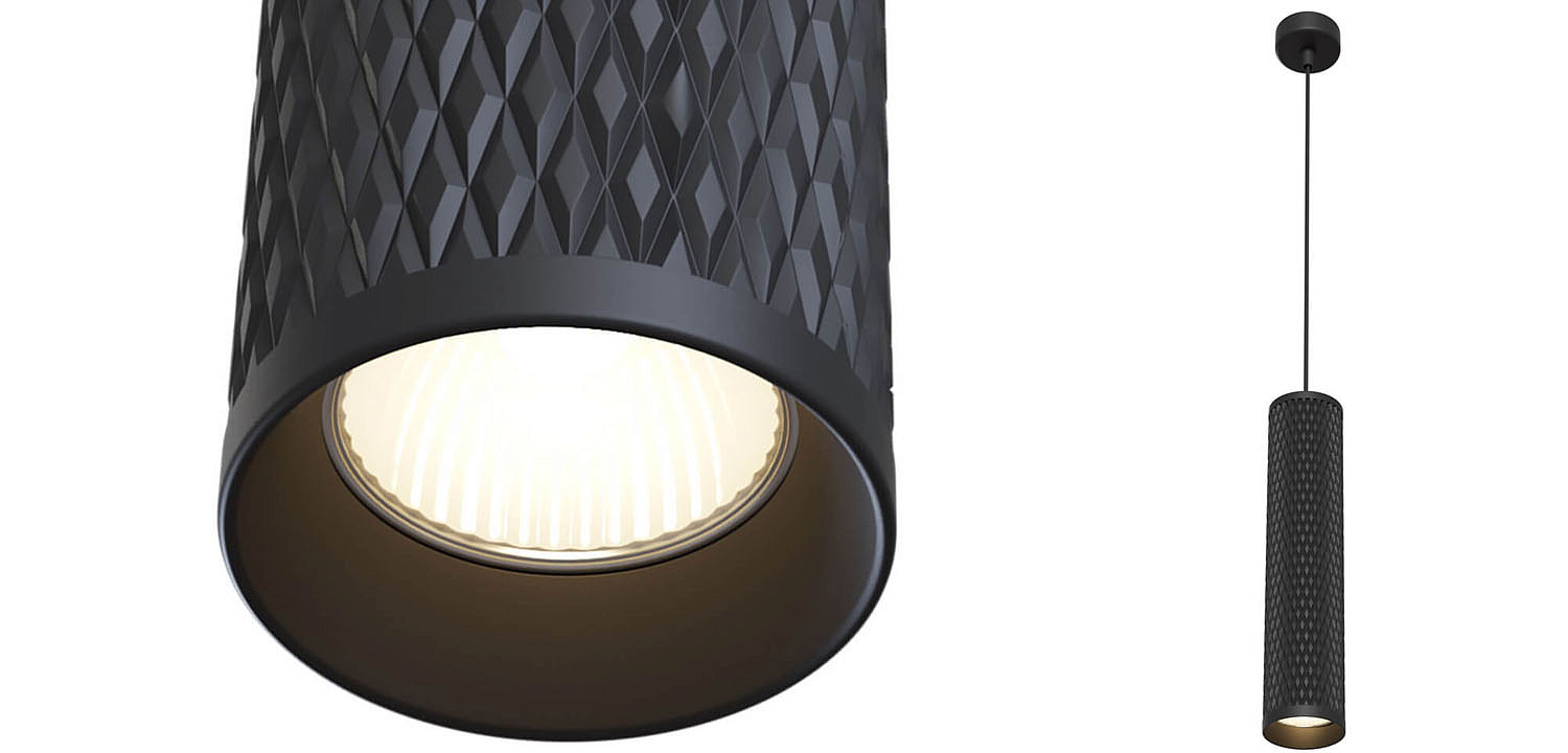 Подвесной светильник Trumpet tube black rhombus Подвесной светильник Trumpet tube black rhombus - Loft-Concept в Липецке
