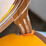 Стул бежевый в разноцветную полоску из натурального бука с изображением птиц и цветов Blooming Birds Colorful Stripes Chair варинант исполнения - 9 | Loft Concept в Липецке