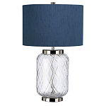 Настольная лампа с цилиндрическим абажуром и прозрачным стеклянным основанием Quintiesse варинант исполнения - 7 | Loft Concept в Липецке