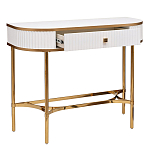Консоль с ящиком белая с золотом Textured White Console with Gold варинант исполнения - 2 | Loft Concept в Липецке