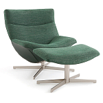 Кресло вращающееся с подставкой для ног зеленое Verdante варинант исполнения - 1 | Loft Concept в Липецке