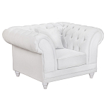 Кресло низкое с мягкой обивкой из велюра на 4-х ножках из массива березы Sophie Armchair white варинант исполнения - 1 | Loft Concept в Липецке