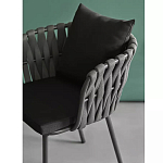 Стул мягкий с декором в виде плетеных лент на спинке и подлокотниках Semicircular Chair Decorated with Ribbons варинант исполнения - 4 | Loft Concept в Липецке