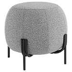 Пуф в ткани букле серого цвета Pikelet варинант исполнения - 1 | Loft Concept в Липецке
